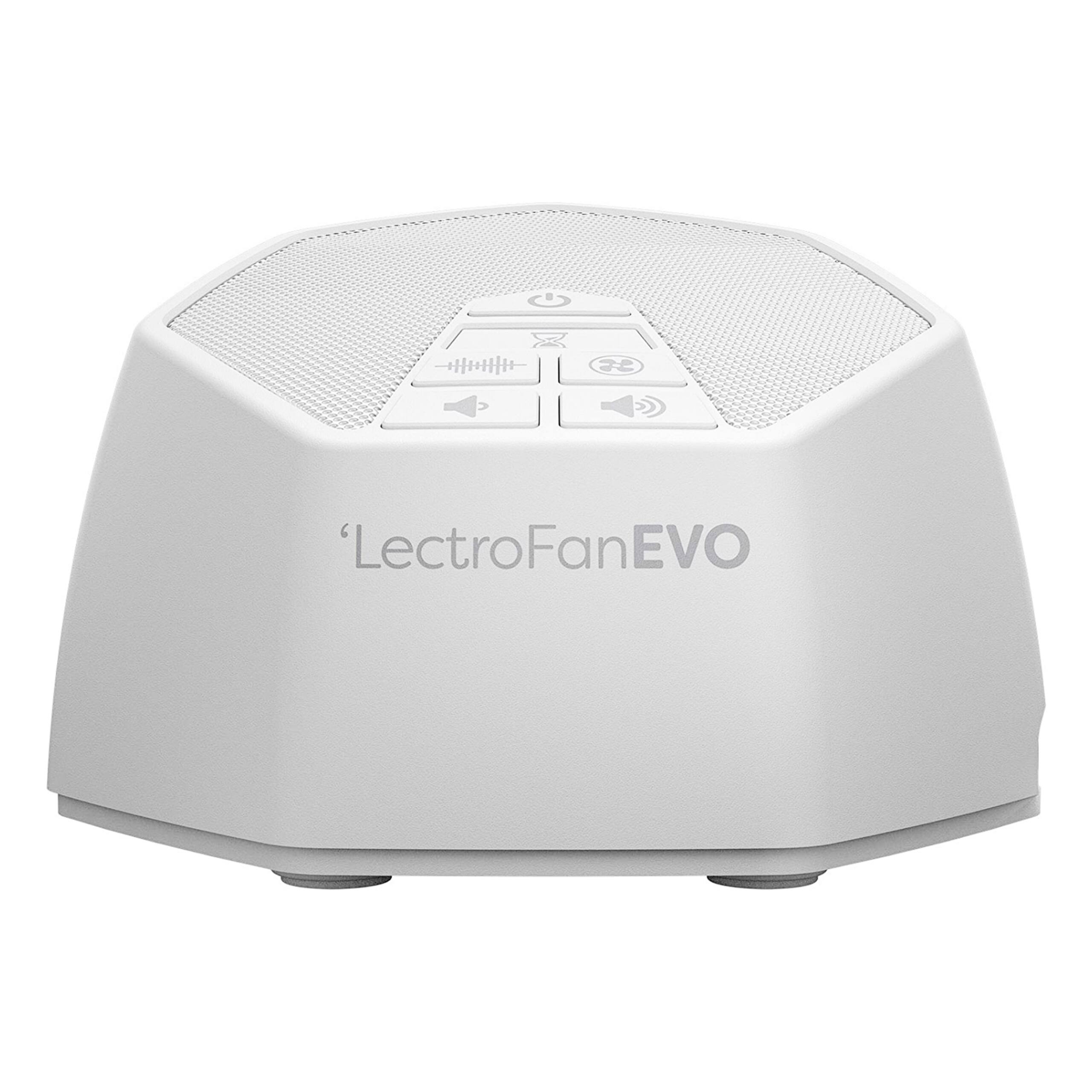 Front. Adaptive Sound Technologies - LectroFan EVO White Noise Machine - Compact Sleep Sound Machine - 22 Non-Looping Fan, Ocean Noise Variations.