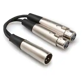 Hosa Technology - 6" 3 Pin XLR Male to 2 XLR Female Y-Cable