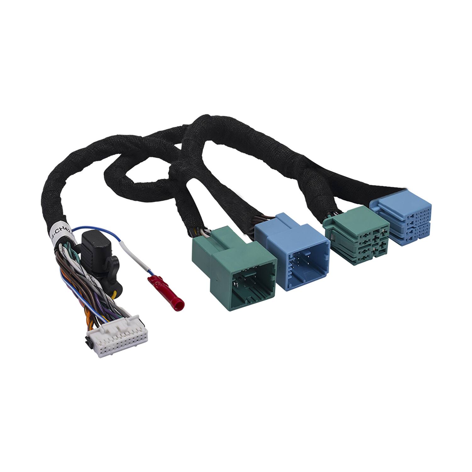 Left. PAC - AmpPRO4 Amp Integration Interface AP4-CH42 for 2021 and Up Chrysler Jeep Ram, Includes Sublevel Controller - Blue/Black.