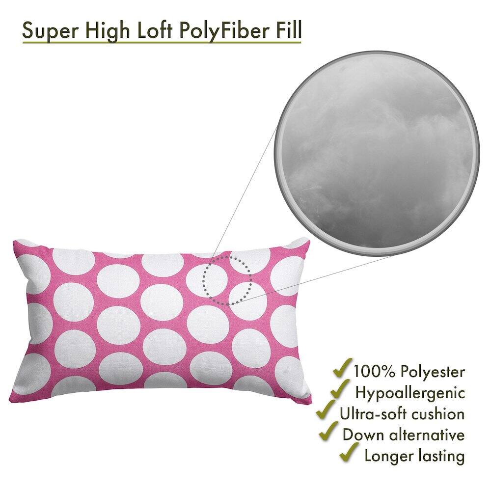 Super High Loft PolyFiber Fill

- 100% Polyester
- Hypoallergenic
- Ultra-soft cushion
- Down alternative
- Longer lasting