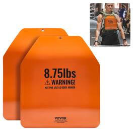 VEVOR - Curved Weight Vest Plates, 8.75 LB Pairs, Premium Steel Weighted plates, Contoured Ergonomic Fit – WODs - Orange