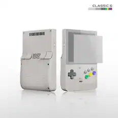 Front. Retroid Pocket - Classic Handheld Game Console - 3.92" Touchscreen, 6GB RAM, 128GB Storage, Includes Screen Protector, Classic 6 - Classic 6 Button.