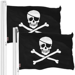 G128 - Jolly Roger Pirate Bones Flag 3 x 5 ft 2-Pack 150D Polyester - Assorted Colors