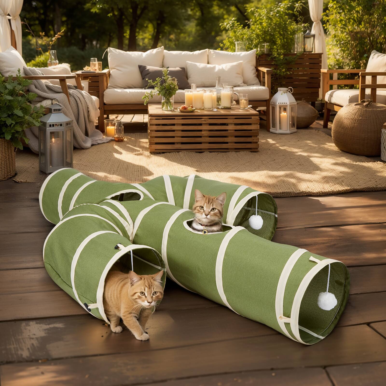 Alt View 8. Ownpets - Cat Tunnel Cactus-Shaped - Green.