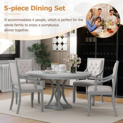 5-piece Dining Set

It accommodates 4 people, which is perfect for the whole family to enjoy a sumptuous dinner together.