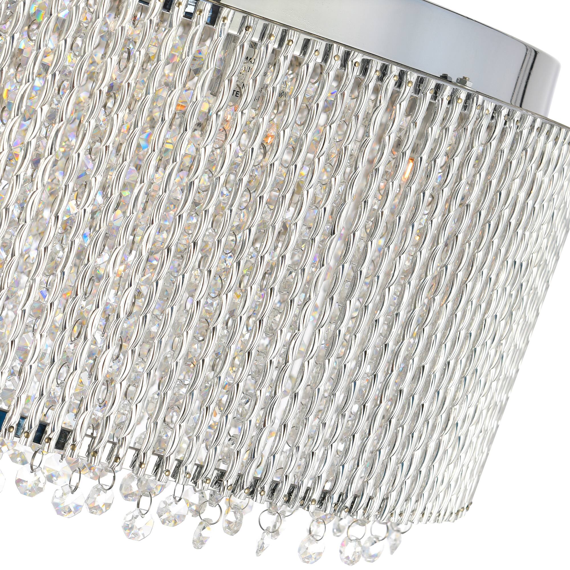 Alt View 2. CWI Lighting - Claire 12 Light Drum Shade Chandelier With Chrome Finish - Chrome.