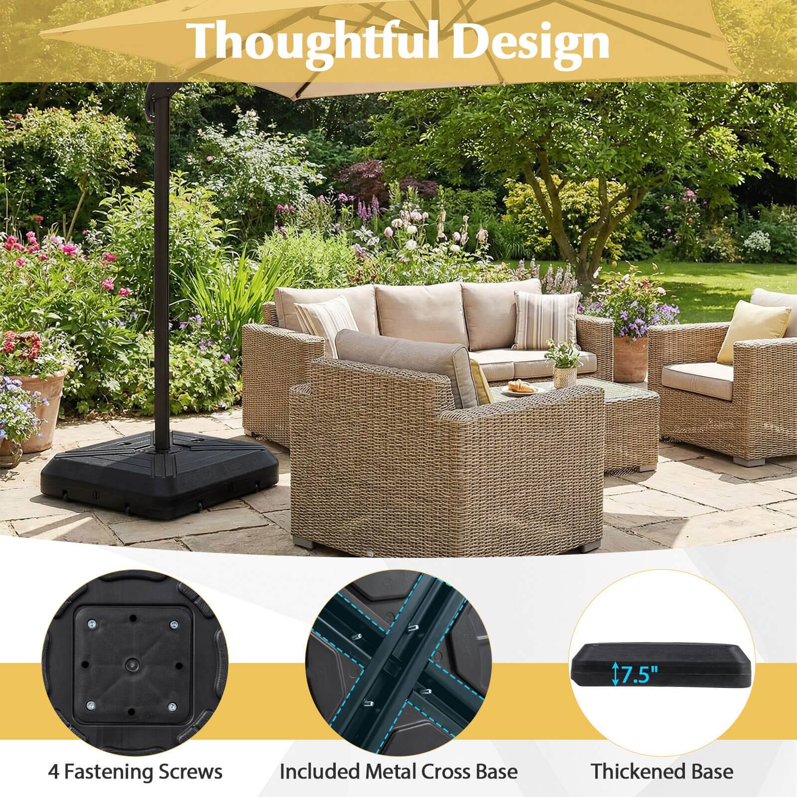 Thoughtful Design

- 4 Fastening Screws Included
- Metal Cross Base
- Thickened Base

17.5"