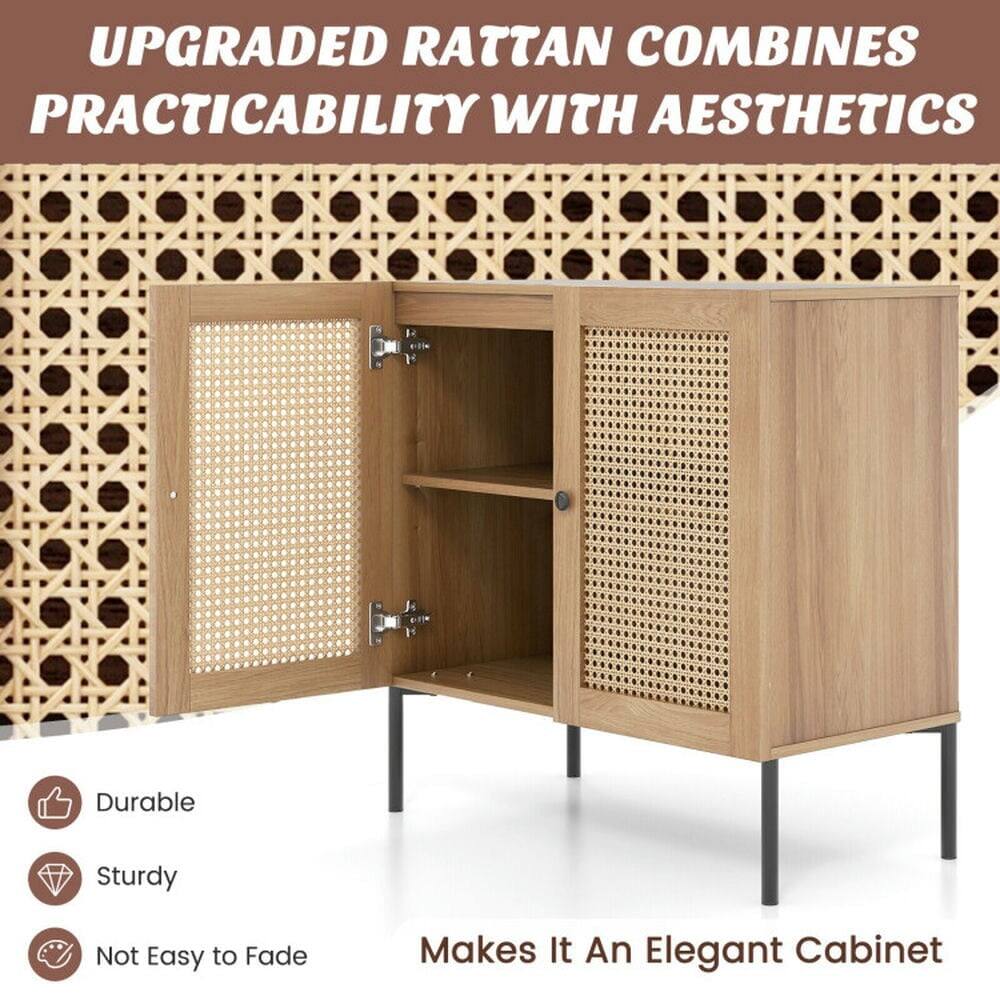 UPGRADED RATTAN COMBINES PRACTICABILITY WITH AESTHETICS

- Durable
- Sturdy
- Not Easy to Fade

Makes It An Elegant Cabinet
