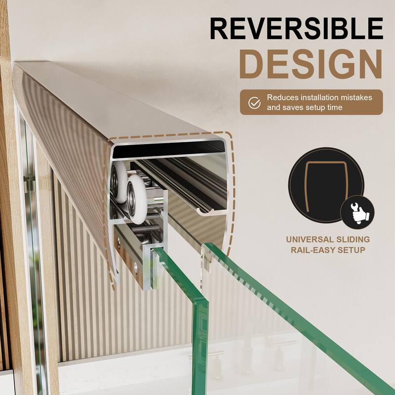REVERSIBLE DESIGN  
Reduces installation mistakes and saves setup time  
UNIVERSAL SLIDING RAIL-EASY SETUP