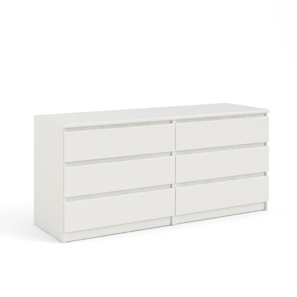 Front. Tvilum - Scottsdale 6 Drawer Double Dresser Wood Grain - White.