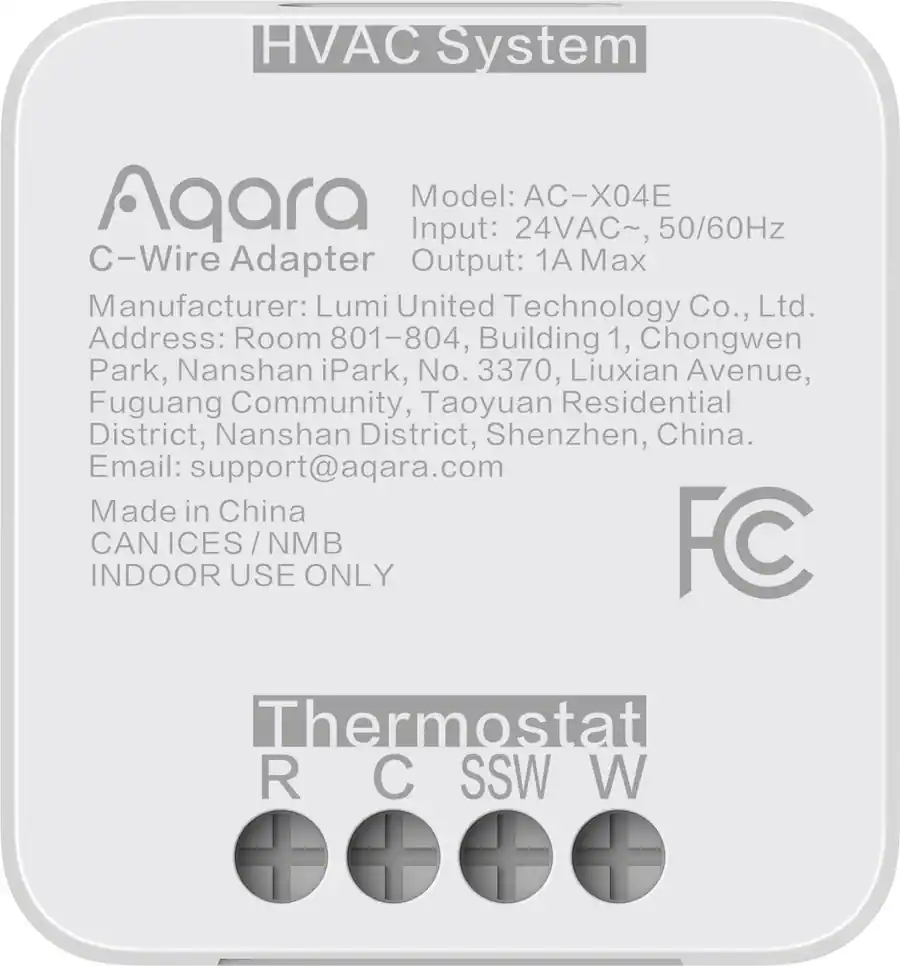 Aqara C Wire Adapter for W200 Smartq Thermostat White AC-X04E - Best Buy
