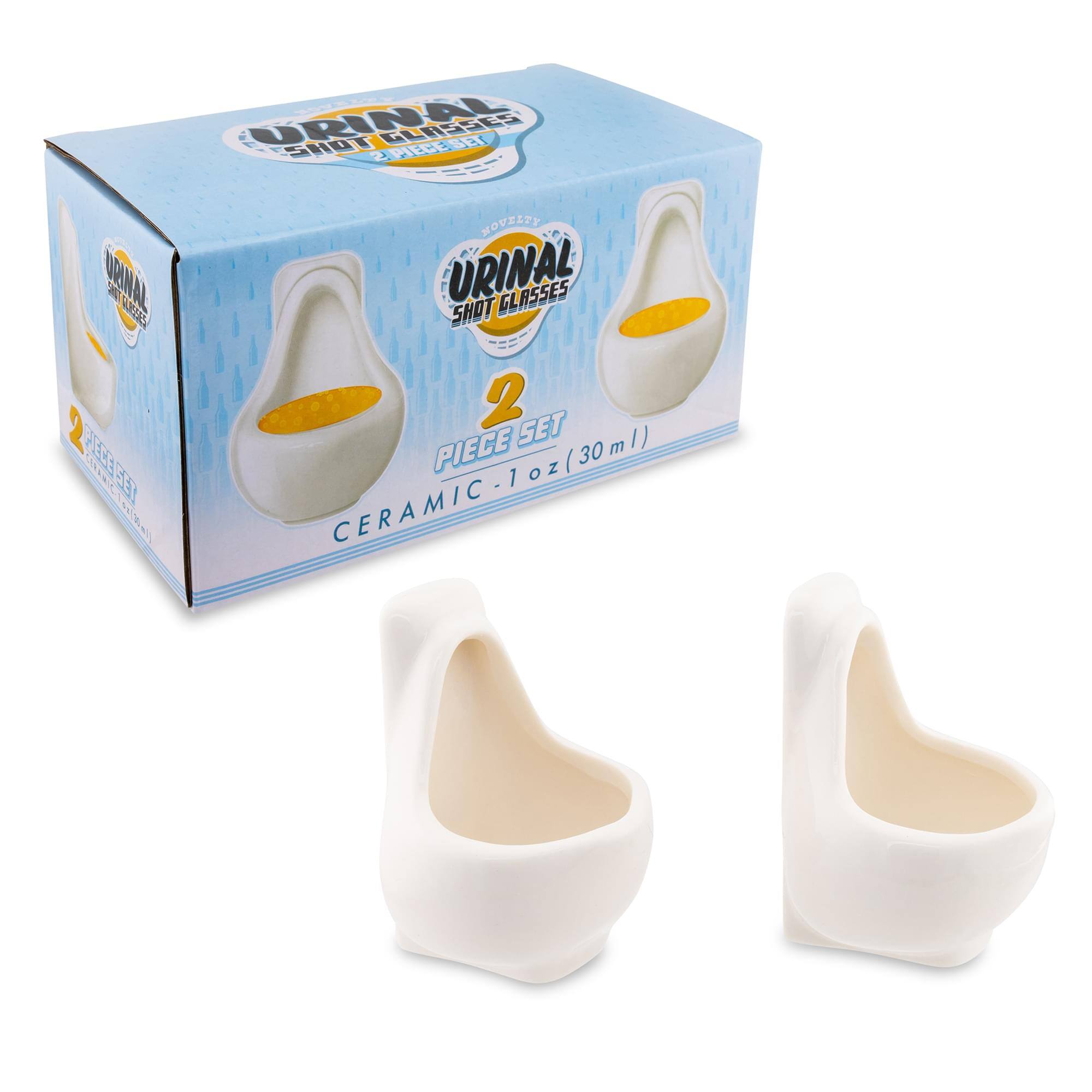 URINAL SHOT GLASSES  
2 PIECE SET  
CERAMIC - 1oz (30ml)