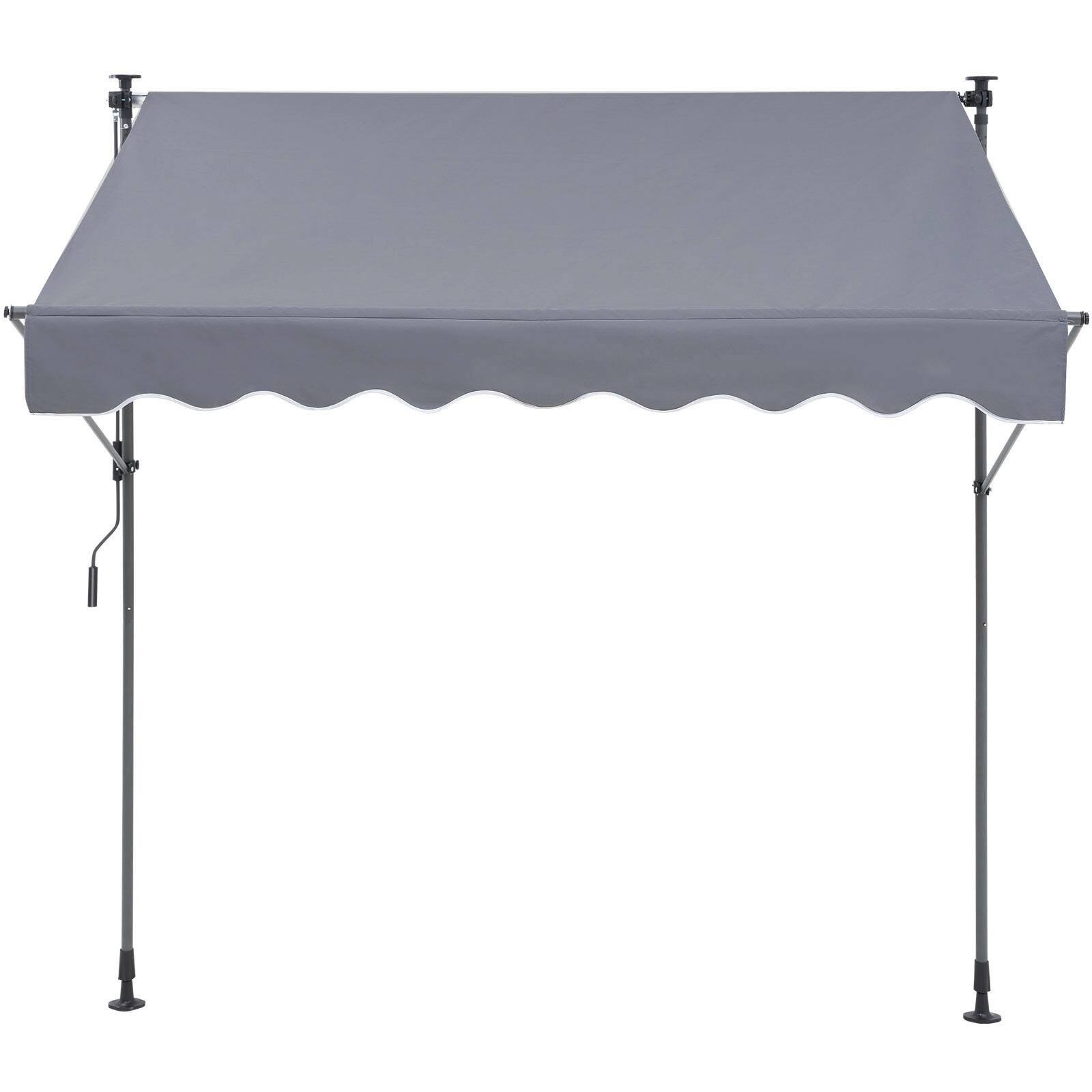 Alt View 5. VEVOR - Manual Retractable Awning, 78" Outdoor Retractable Patio Awning Sunshade Shelter, Adjustable Patio Window Awning Canopy - Black.