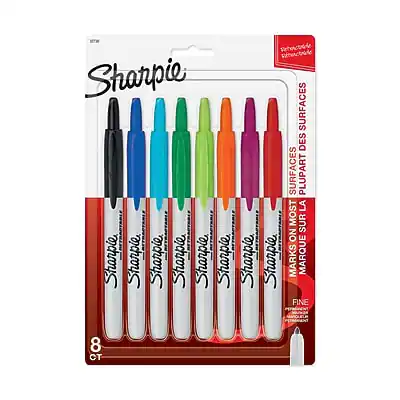 Sharpie
MARKERS
8 C
Sharpie
MARKERS
FINE
SURFACES DES SURFACES
PLUPART DES SURFACES
MARKS ON MOST SURFACES
8