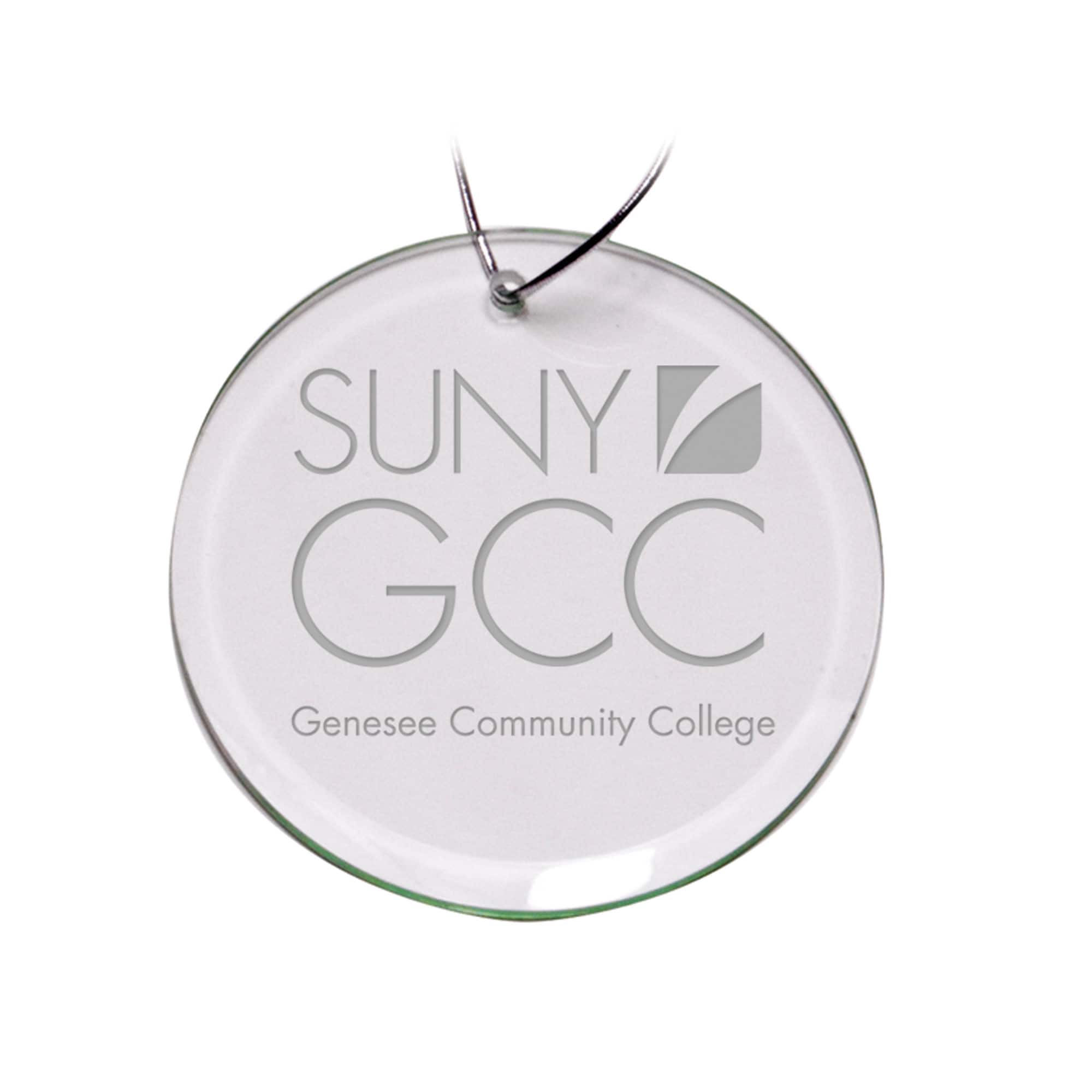 Jardine - SUNY Genesee Community College Team Logo 3'' Round Glass Ornament - Multicolor