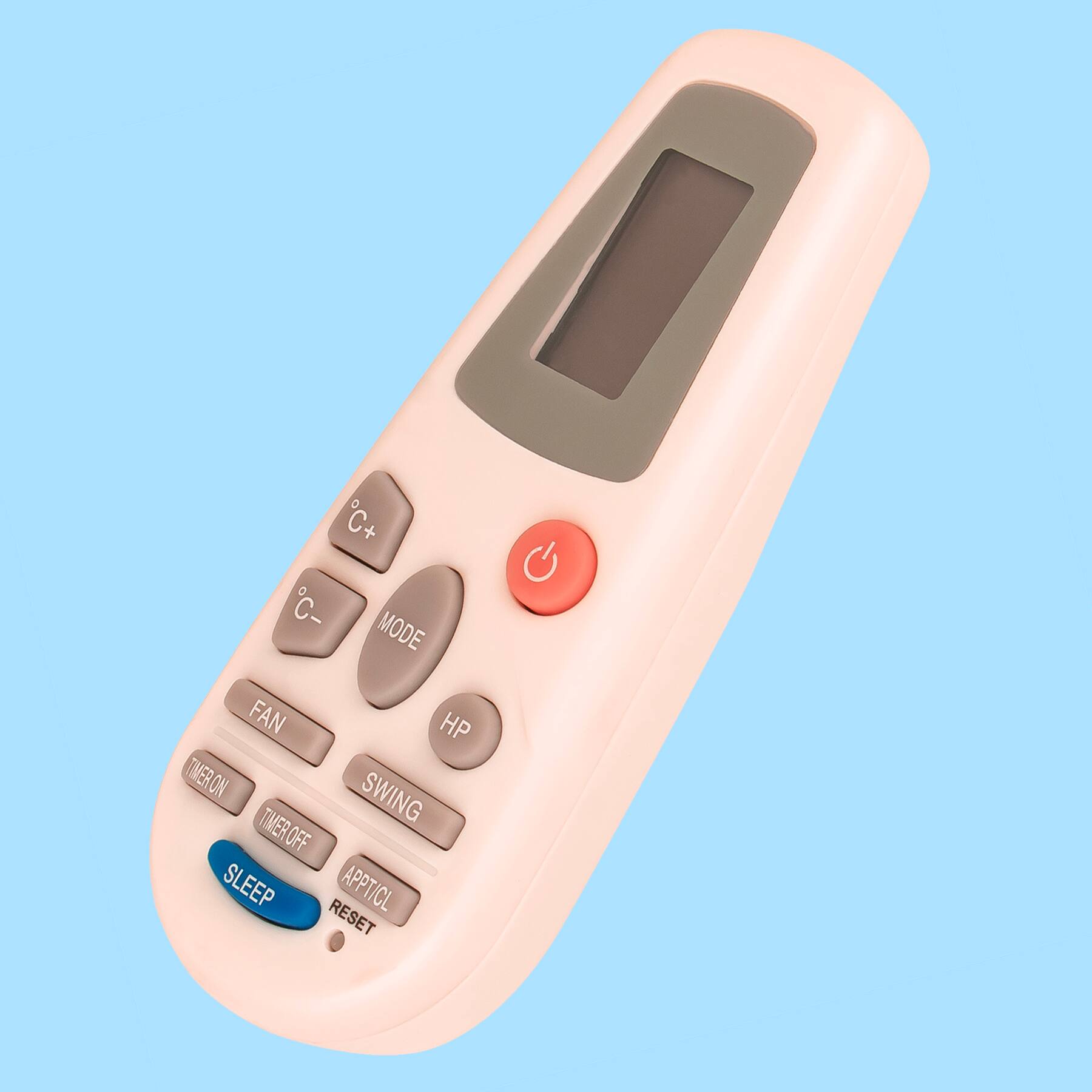 C+ C- MODE FAN HP TIMERON TIMEROFF SWING SLEEP APP/CL RESET