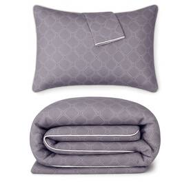 BedVoyage - Duvet Cover 3pc Set - 100% Viscose from Bamboo - Cooling & Lightweight - Platinum Geo