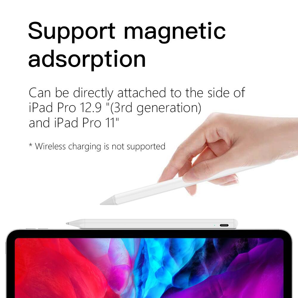 Support magnetic adsorption

Can be directly attached to the side of iPad Pro 12.9" (3rd generation) and iPad Pro 11"

* Wireless charging is not supported