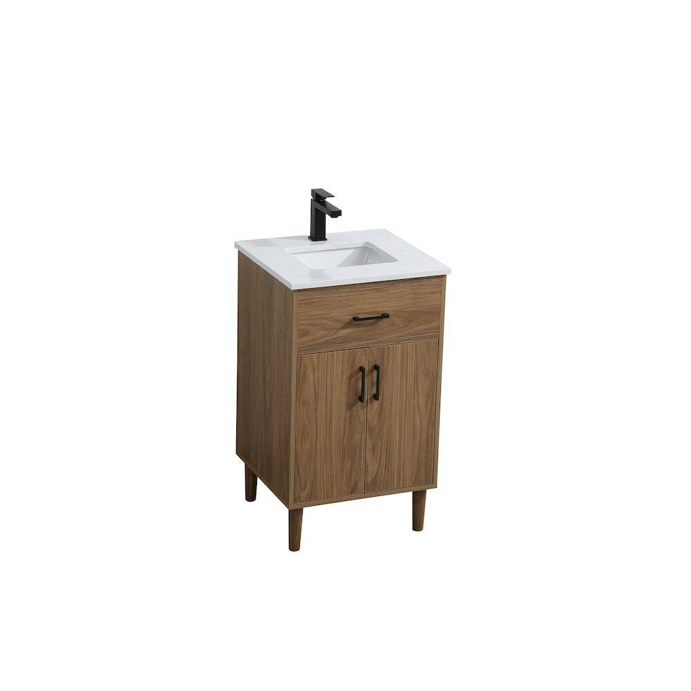 Alt View 2. Elegant Kitchen and Bath - Chandler 20 Inch Single Bathroom Vanity In Walnut Brown - Walnut Brown.