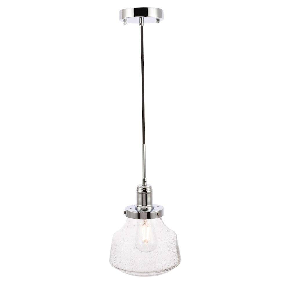 Alt View 10. Living District - Lyle 1 Light Chrome And Clear Seeded Glass Pendant - Chrome And Clear Seeded Glass.