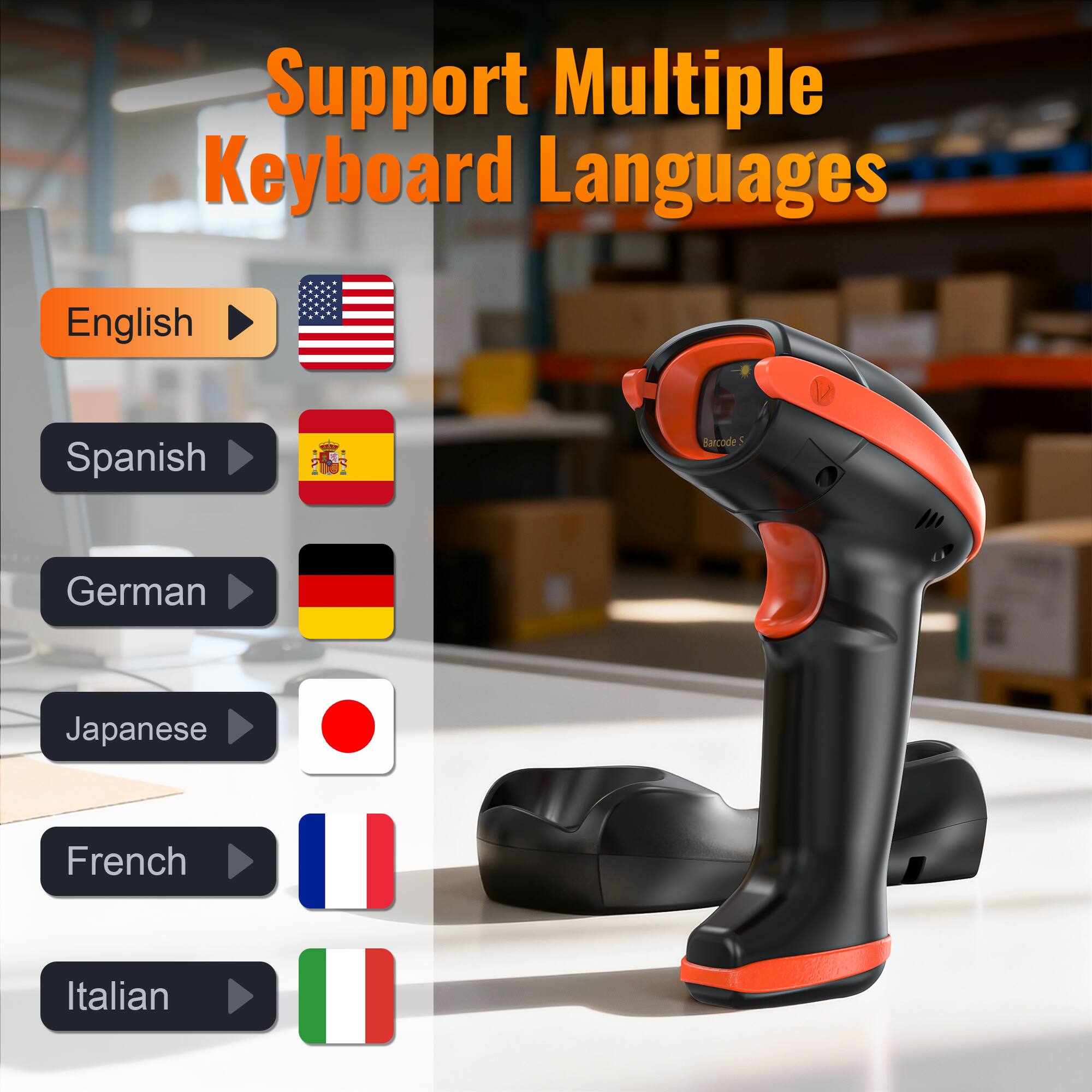 Support Multiple Keyboard Languages

- English
- Spanish
- German
- Japanese
- French
- Italian