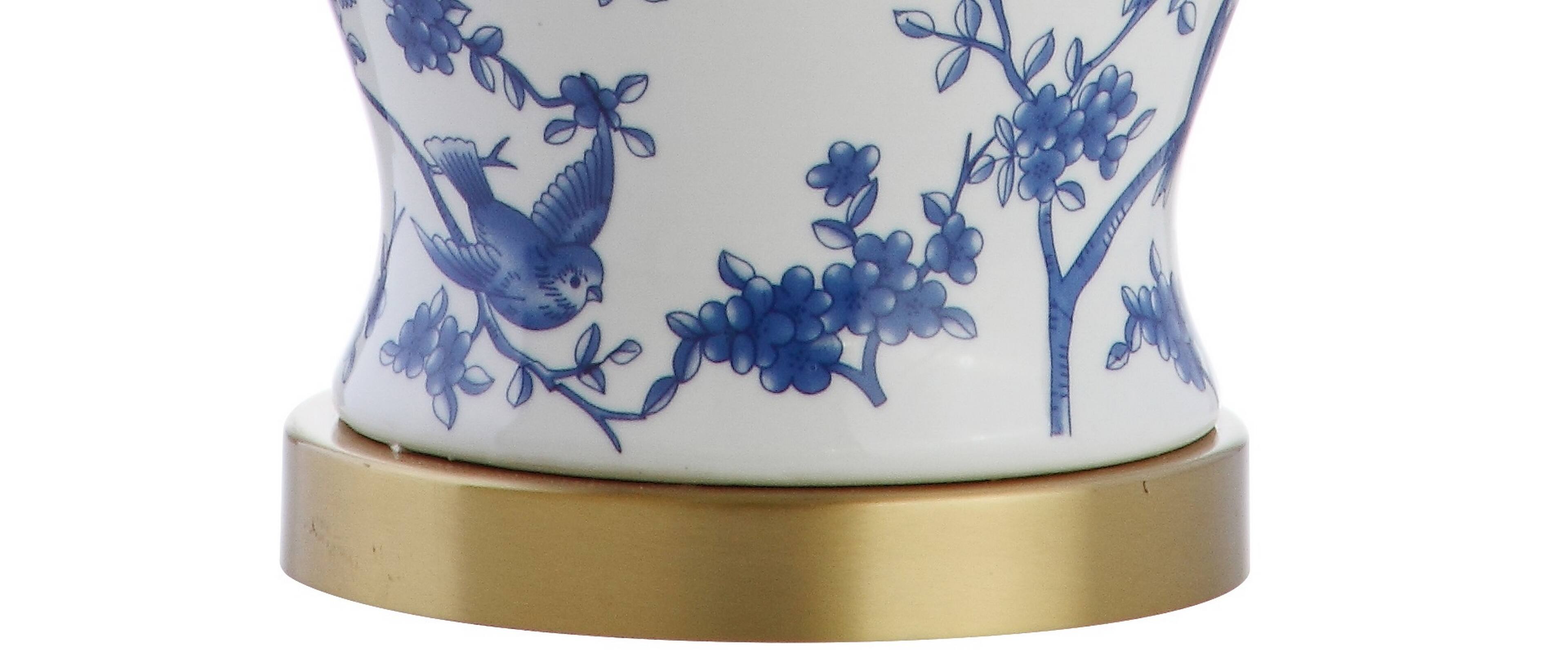 Alt View 7. Jonathan Y - Penelope 22" French Country Cottage Ceramic/Iron Chinoiserie Ginger Jar LED Table Lamp, Blue/White - Blue/White.