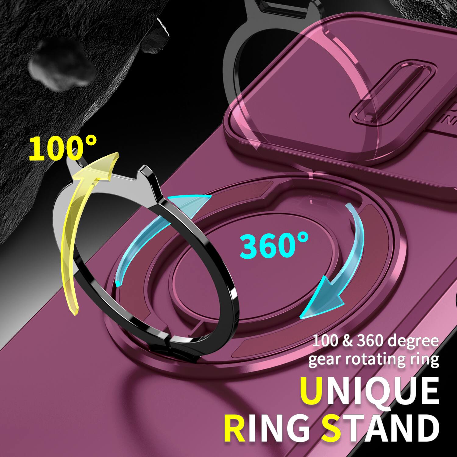 100
M
360
100 & 360 degree gear rotating ring UNIQUE RING STAND
