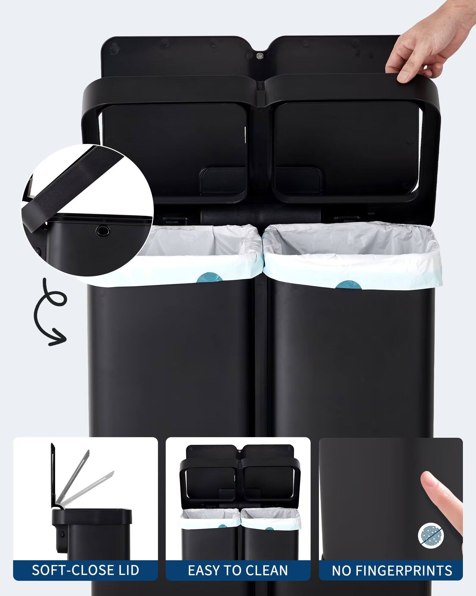 - Soft-Close Lid
- Easy to Clean
- No Fingerprints