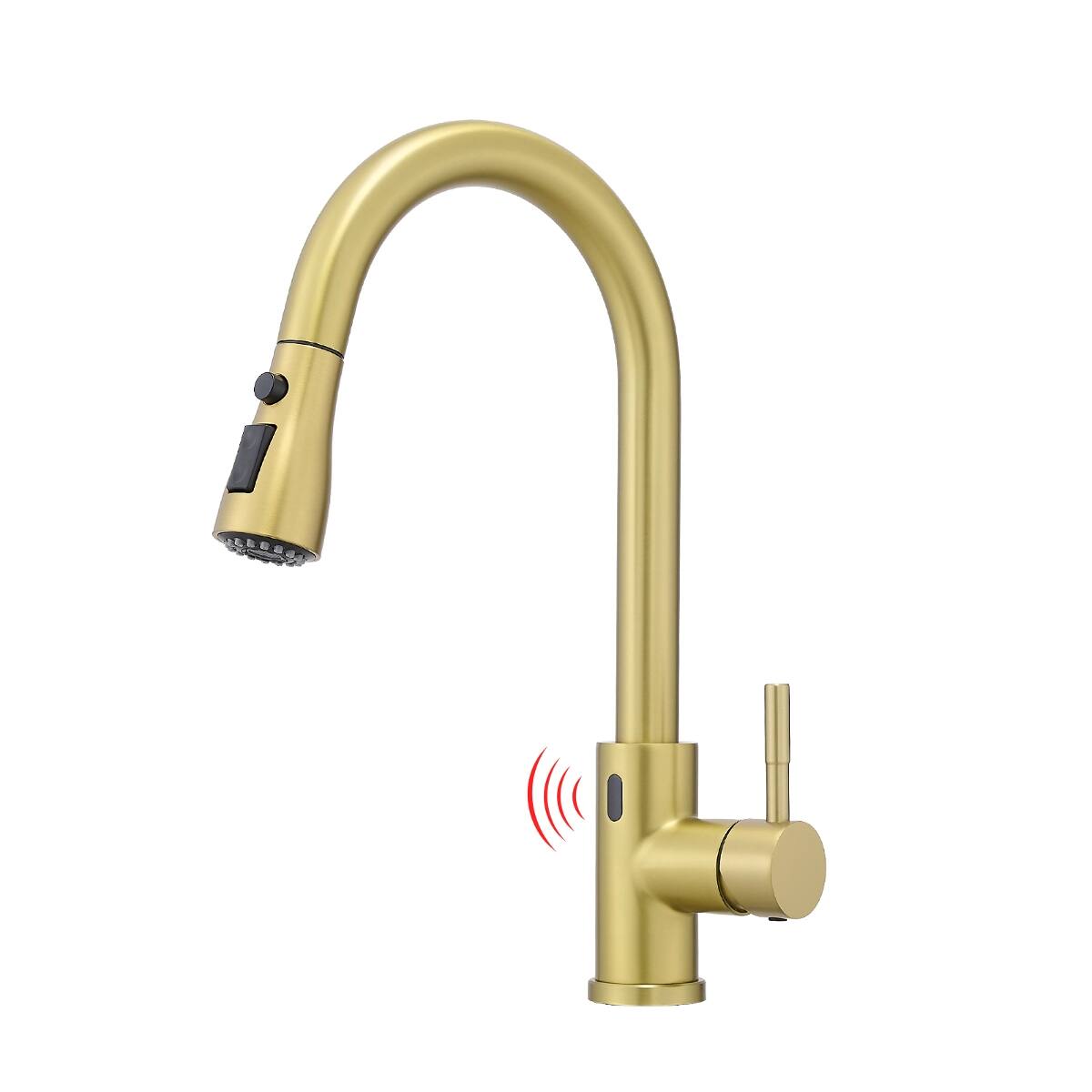 Ropilly Touchless Kitchen Faucet with Pull Out Sprayer, Motion Sensor ...