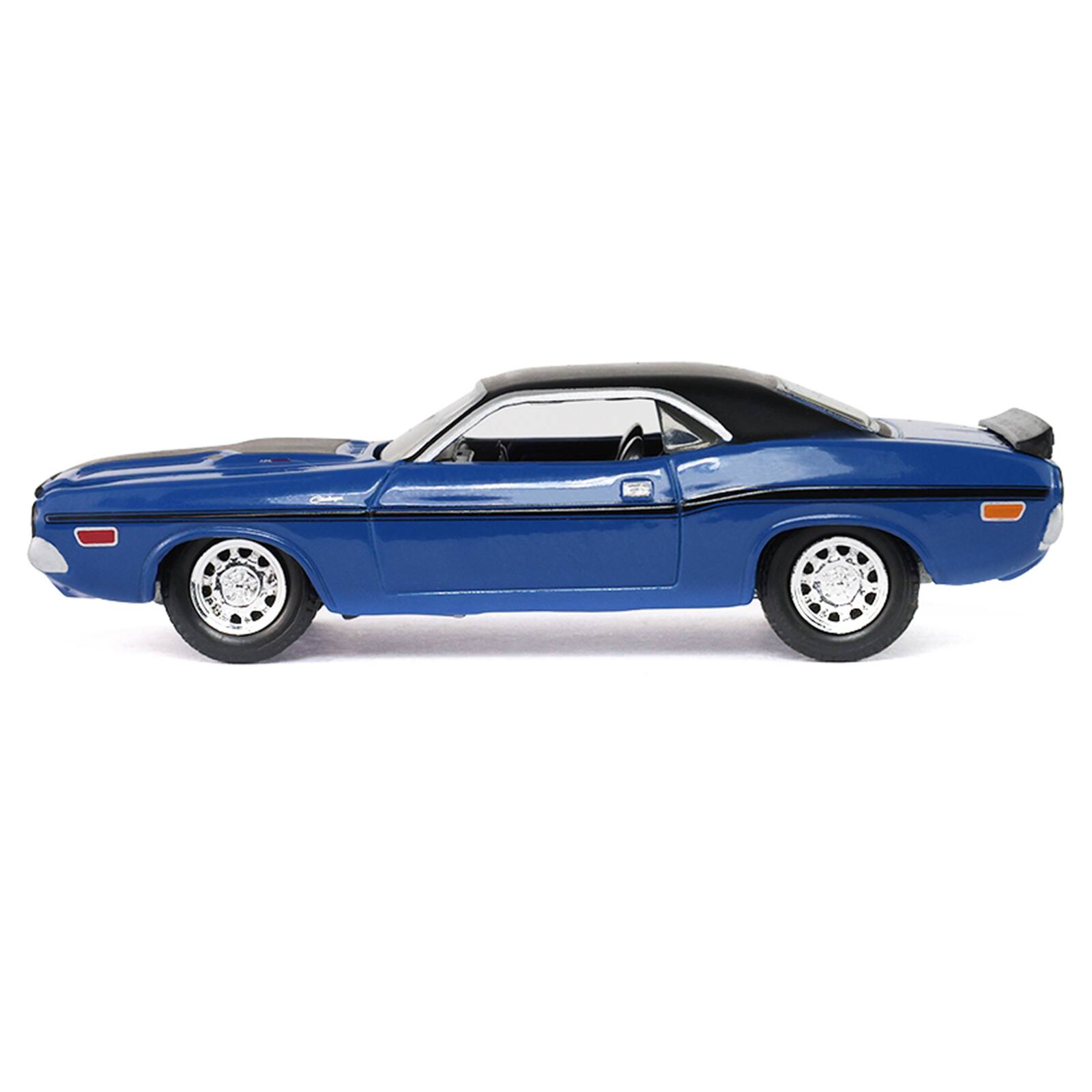 Alt View 1. Greenlight - 1970 Dodge Challenger Blue with Black Top "America 250 Edition" "Anniversary Collection" 18 1/64 Model Car by Greenlight.