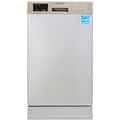 Equator - 18" Built-In Dishwasher Front Control 10 place+Wine Rack 3.4g Sanitize Super Dry 51 dB 110V Energy Star - Stainless Steel