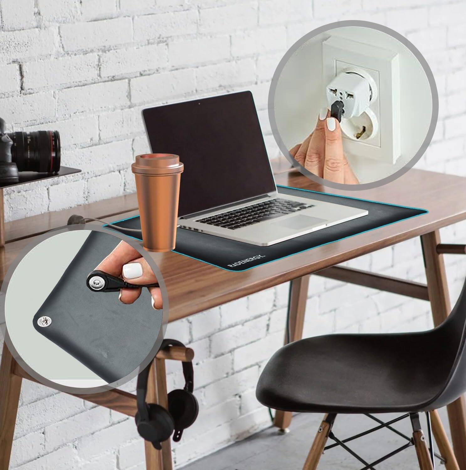 Alt View 2. RadEnergy - Indoor Grounding Mat for Sleep, Energy, Pain Relief Therapy Mat for Home, Office & Work, 60 x 40cm - Black.