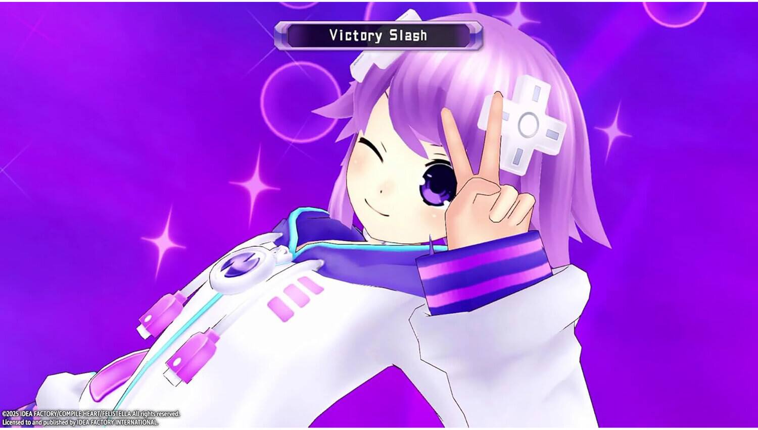 Victory Slash

©2025 IDEA FACTORY/COMPILE HEART/FELISTELLA All rights reserved.
Licensed to and published by DEA FACTORY INTERNATIONAL