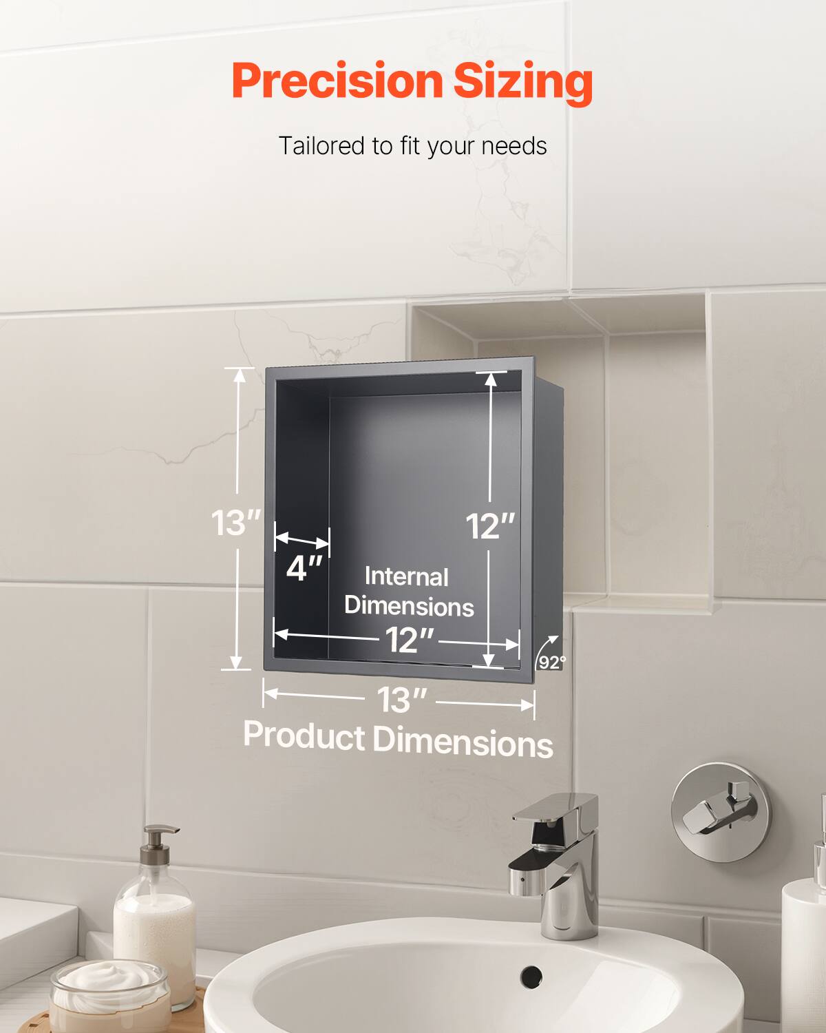 Precision Sizing  
Tailored to fit your needs  

Internal Dimensions:  
13" x 12" x 4"  

Product Dimensions:  
13" x 12"