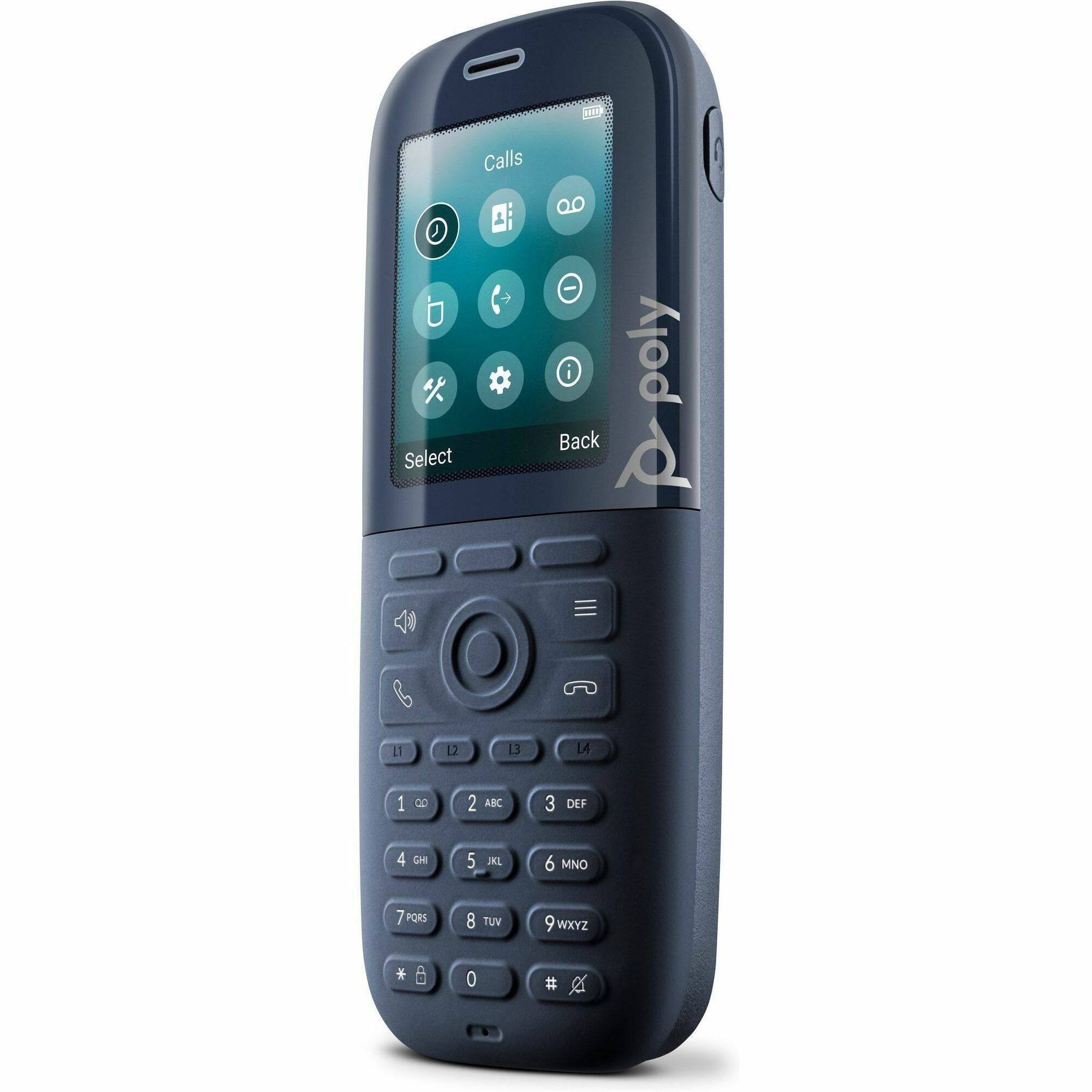 Calls  
Select  
Back  

1 ABC  
2 DEF  
3 GHI  
4 JKL  
5 MNO  
6 PQR  
7 TUV  
8 WXYZ  
9  
0  

*  
#  

Poly