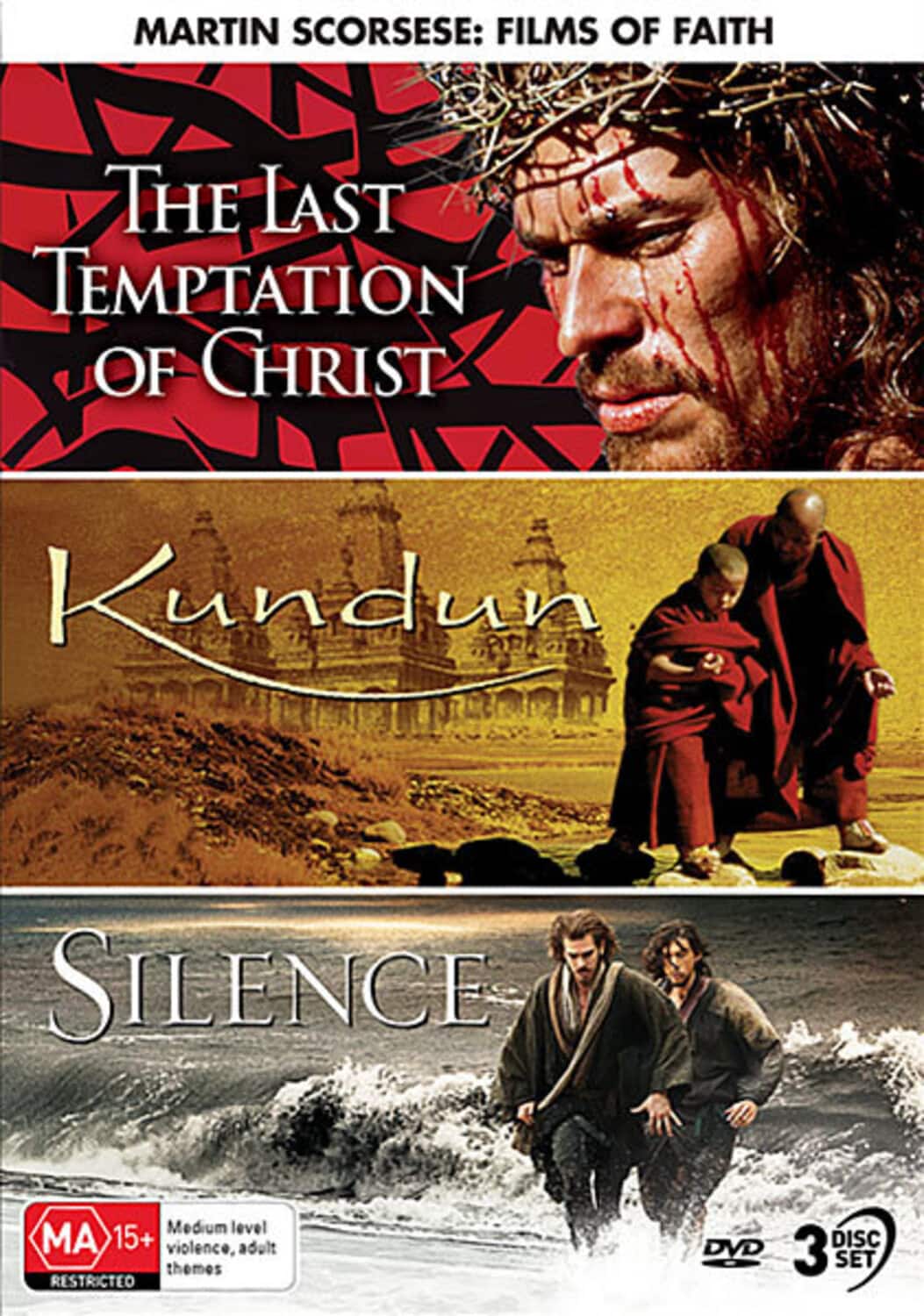 Martin Scorsese: Films of Faith (1988-2016) (The Last Temptation of Christ / Kundun / Silence)  - DVD
