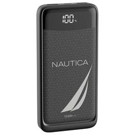 Nautica - Power Bank 10000mAh Portable Fast Charger 22.5W USB-C PD for iPhone and Samsung, LED Battery Percentage Display - Black