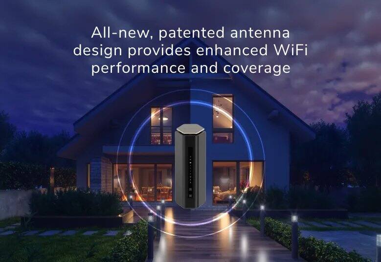 All-new, patented antenna design provides enhanced WiFi performance and coverage