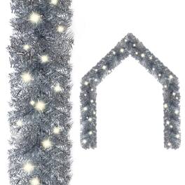 vidaXL - Christmas Garland with LED Lights 393.7" - Silver