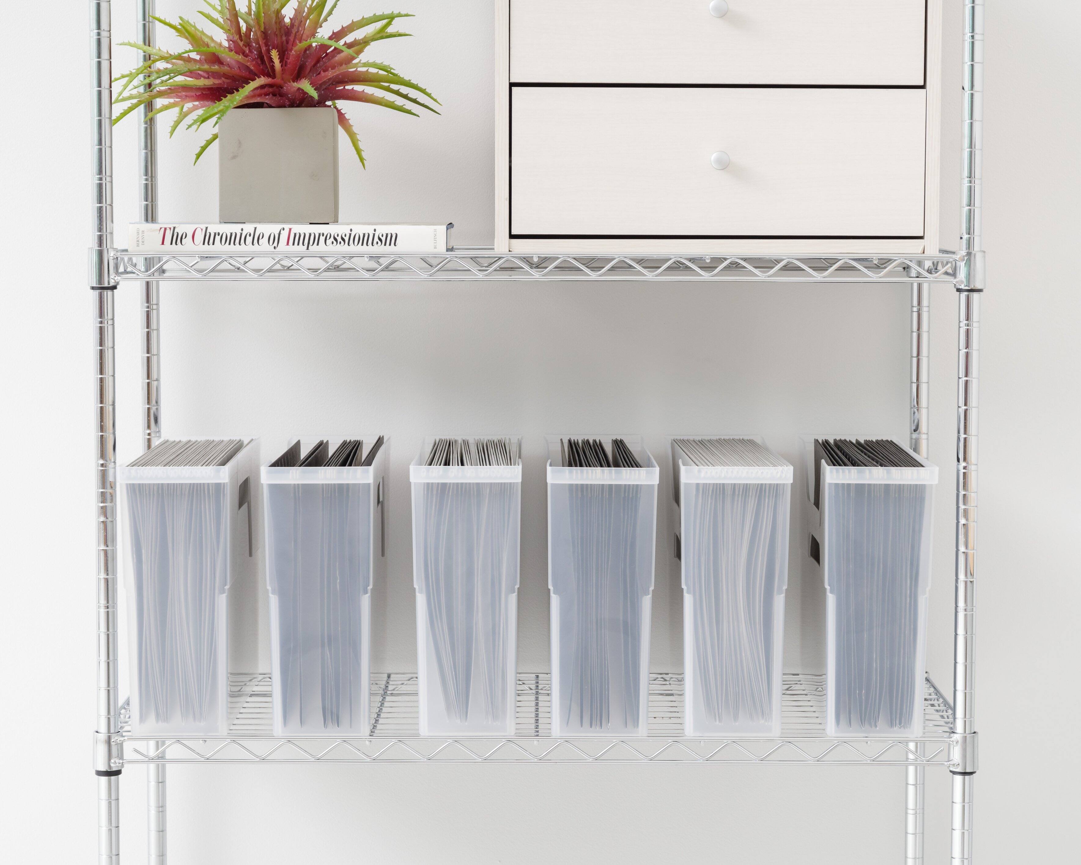 IRIS USA Portable Letter Size Desktop File Box with Open Lid, Side ...