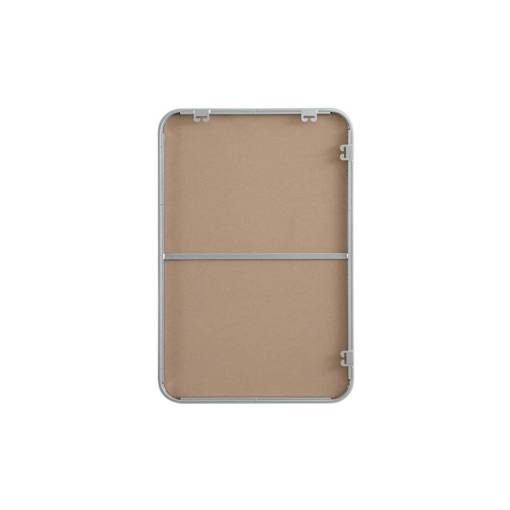 Angle. Elegant Decor - Contour Metal Rectangle Mirror 20x30 in Silver - Silver.