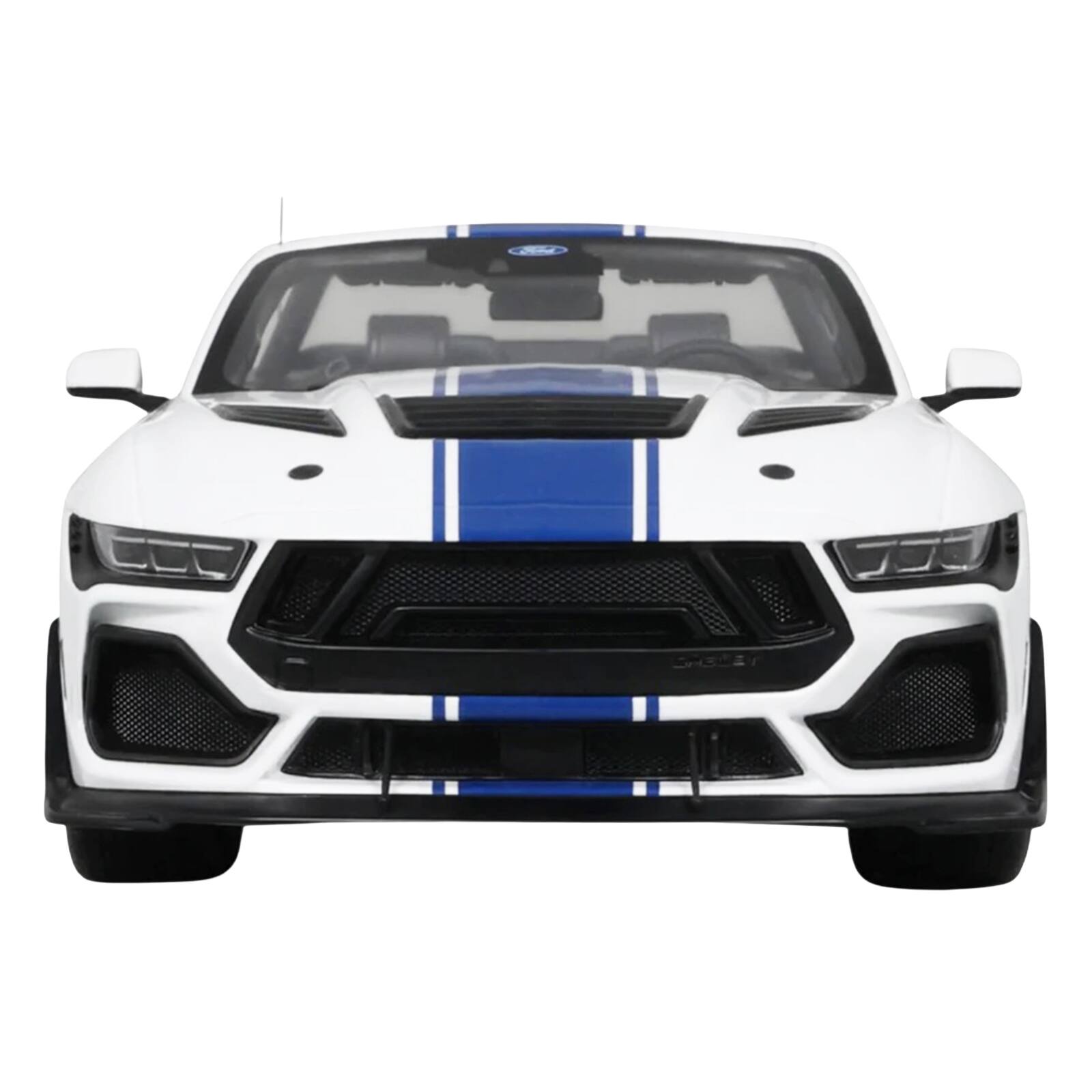 Alt View 5. GT Spirit - 2025 Shelby Mustang Supersnake Convertible White with Blue Stripes 1/18 Model Car by GT Spirit.