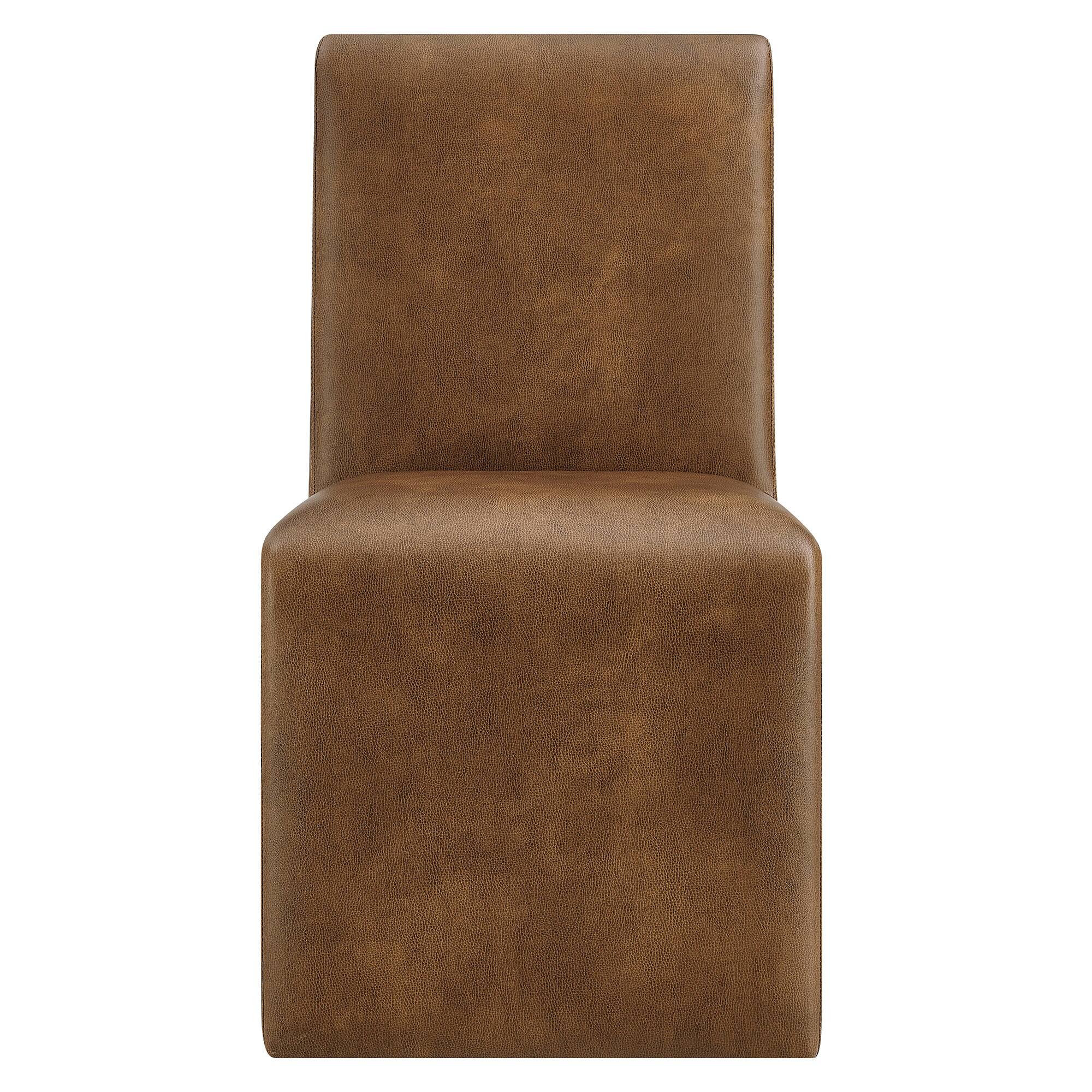 Alt View 2. Modway - Emory Vegan Leather Dining Side Chair by Modway - Brown.