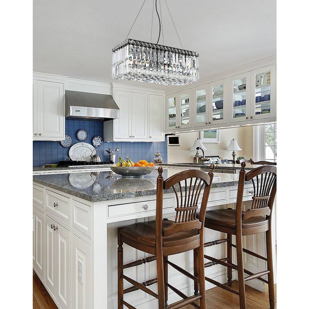 Front. Elegant Lighting - Maxime 20 Inch Black Chandelier - Black And Clear.
