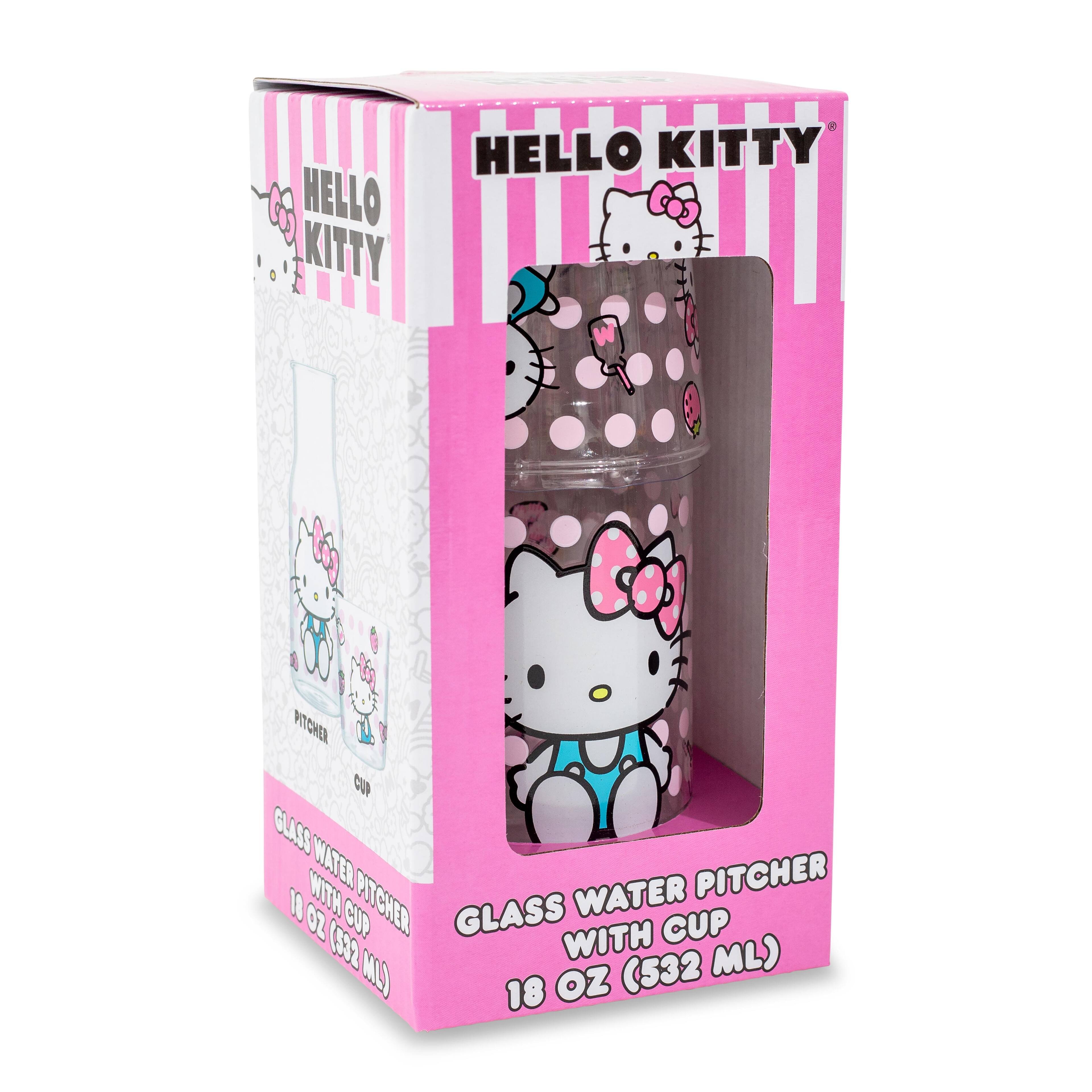 HELLO KITTY  
GLASS WATER PITCHER WITH CUP  
10 OZ (532 ML)  
18 OZ