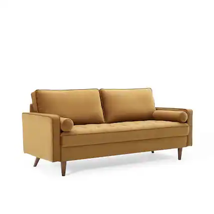 Front. Modway - Valour Performance Velvet Sofa by Modway - Brown.