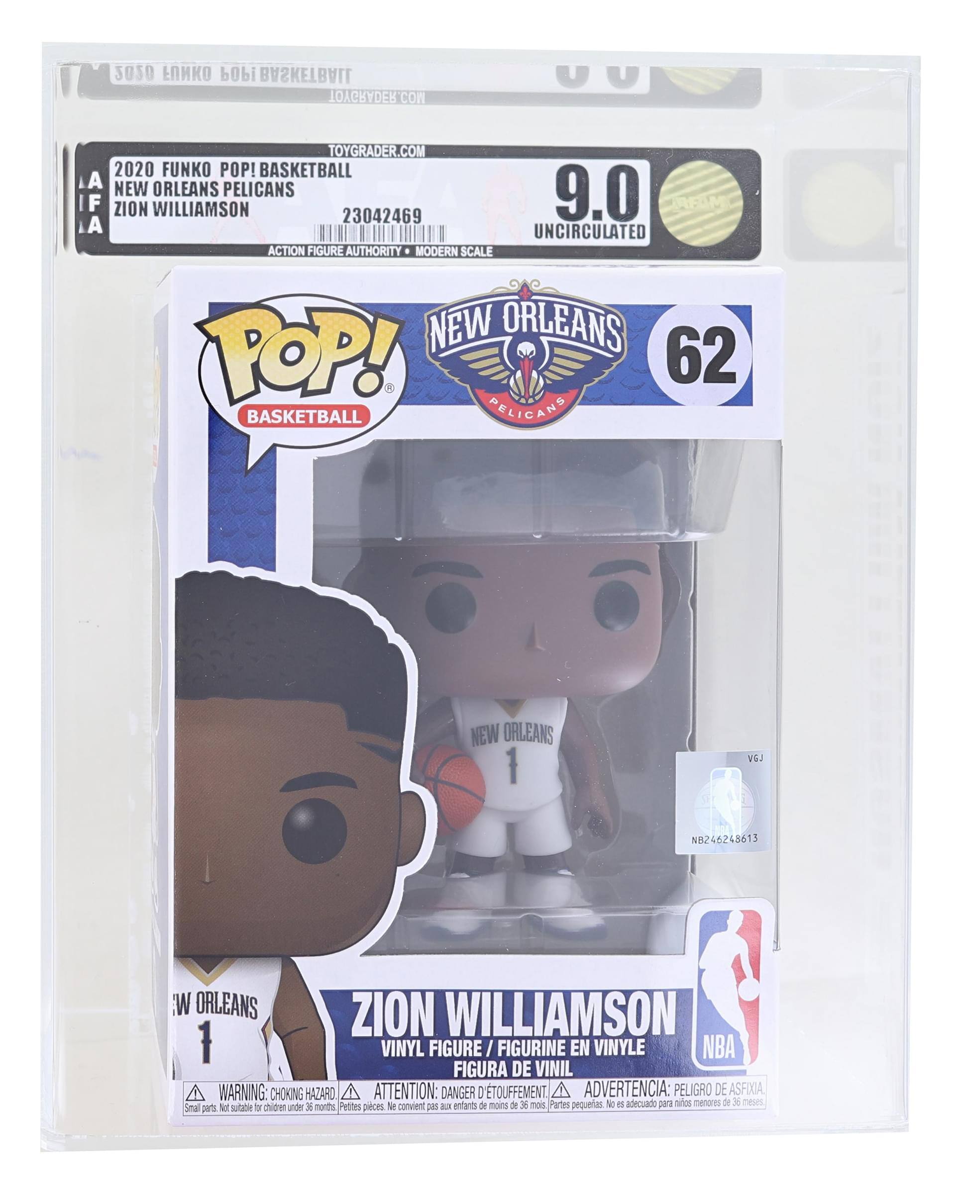 New Orleans Pelicans NBA Funko POP Vinyl Figure | Zion Williamson Graded AFA 9.0 - Blue