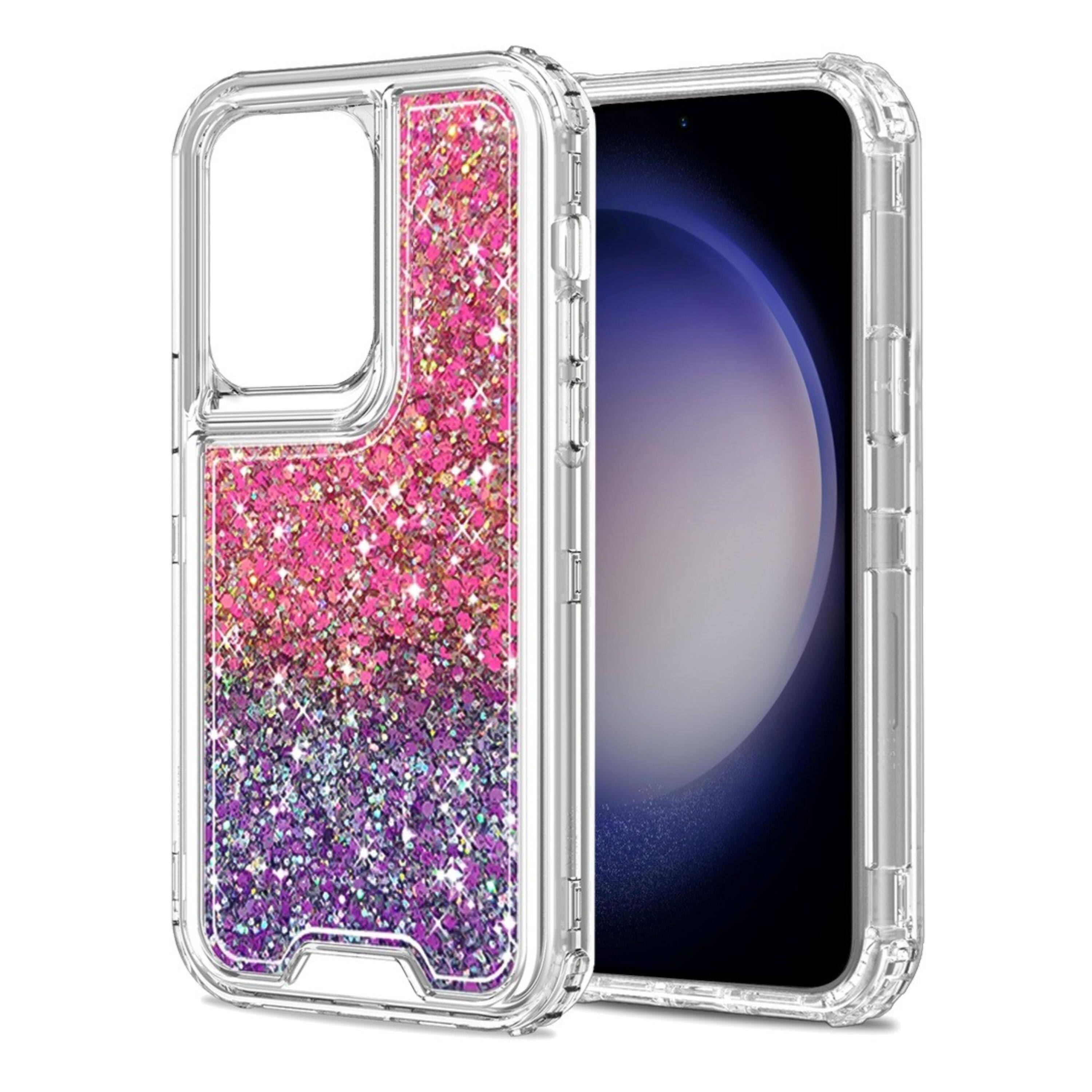 Kitcheniva - Shockproof Epoxy Glitter Phone Case For Samsung Galaxy S24+ Plus - Hot Pink/Purple price history on PriceWatchPro