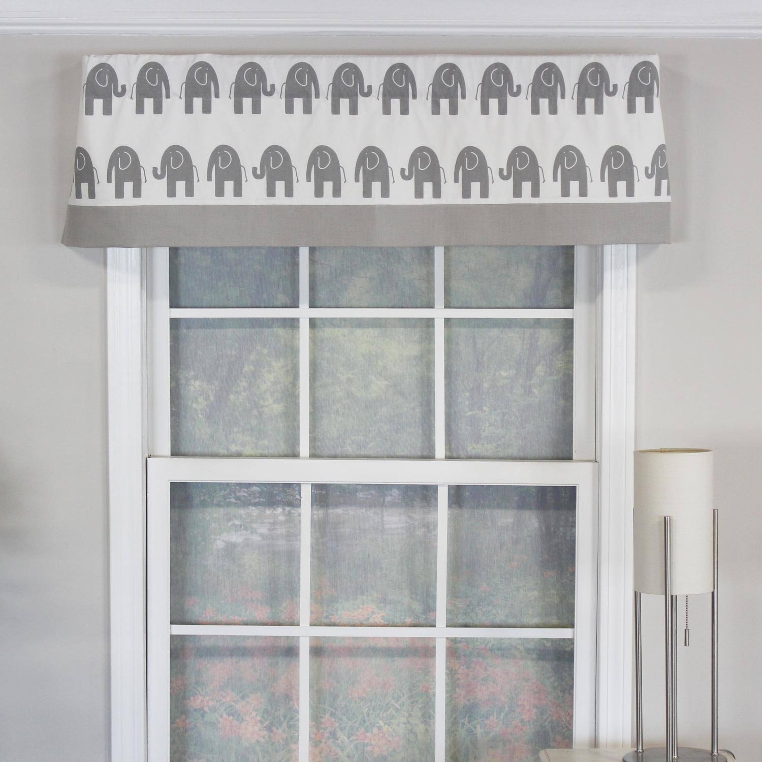 Angle. RLF Home - RLF Home Ele Banded 100% Cotton with Fully Lined 3" Rod Pocket Valnance for Windows 50" x 15" Gray - Gray.