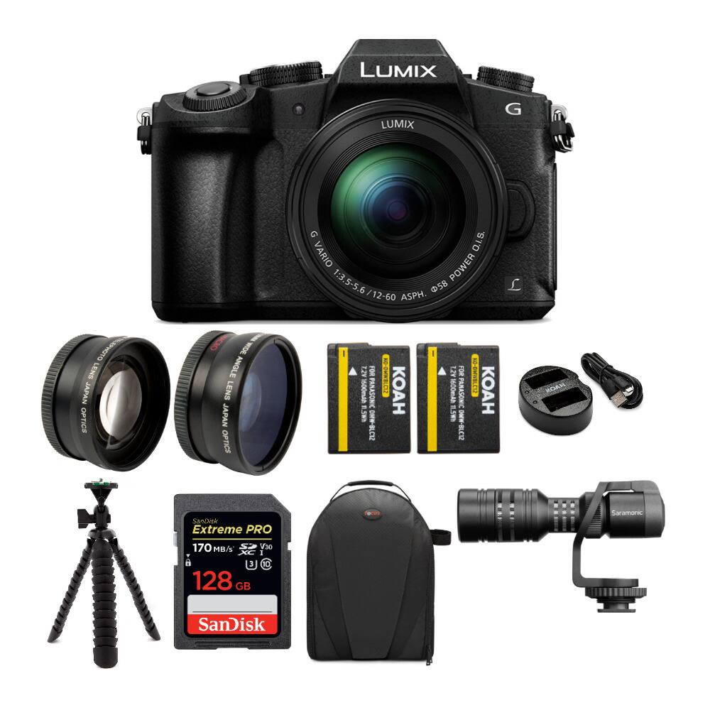 Panasonic - LUMIX G85 4K Mirrorless Camera with 12-60mm Lens and Microphone Bundle - Black